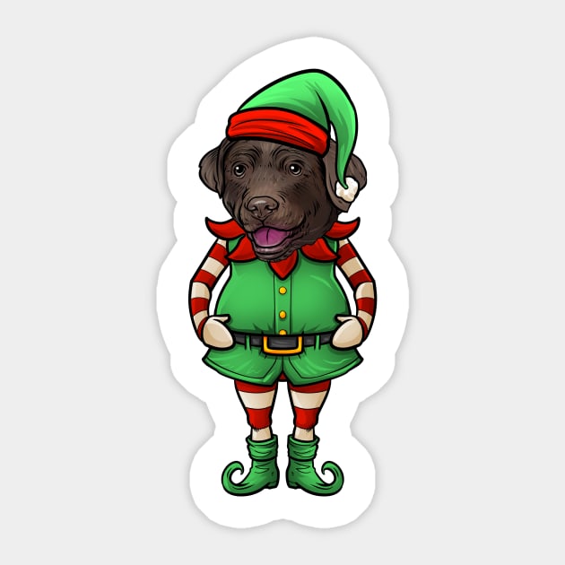 Chocolate Labrador Retriever Christmas Elf Sticker by whyitsme